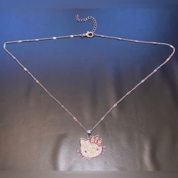 Hello Kitty Necklace 20 Inches heavy Cubic Zirconia 925k Brand New chain - Picture 3 of 6